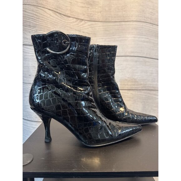 Stuart Weitzman Sioux Croco Nubuckleboot Size 7 - Picture 4 of 6